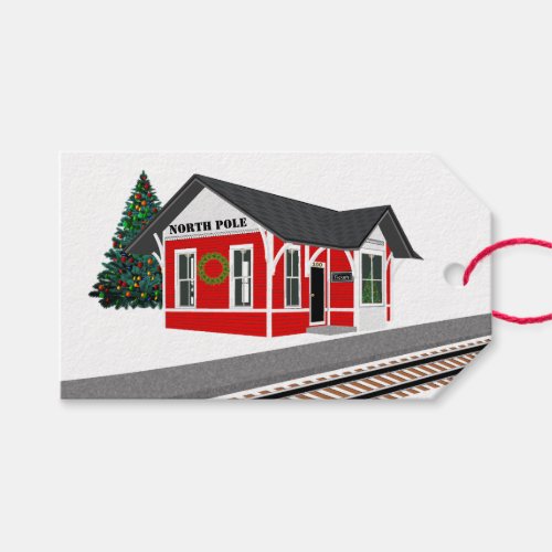 Railroad Train Depot Christmas Gift Favor Tags
