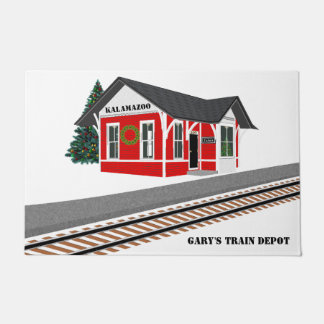 Railroad Train Depot Personalized Doormats Rugs