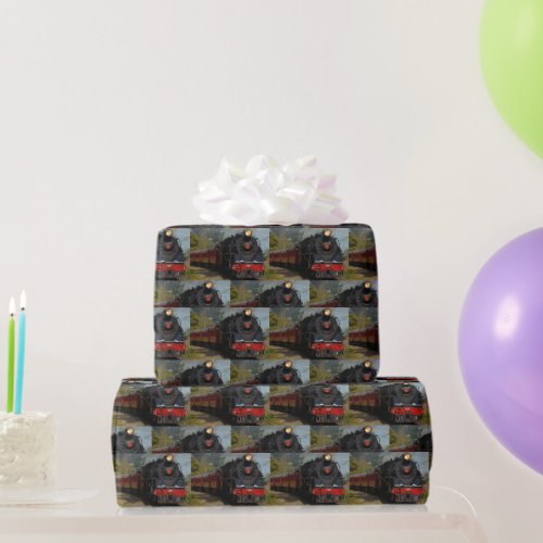 RailroadTrain Pattern Gift Wrapping Paper