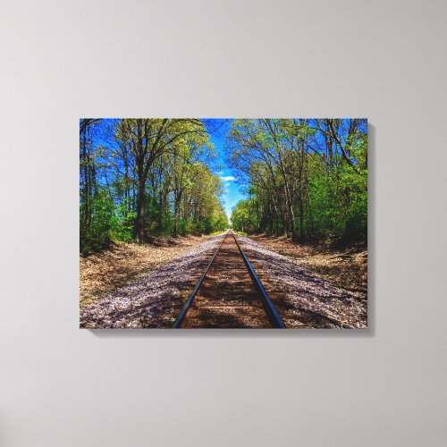Railroad Train Track Landscape Photograph Canvas Print