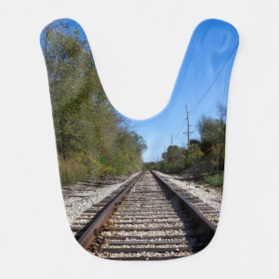 Railroad Train Tracks Photo Baby Bib