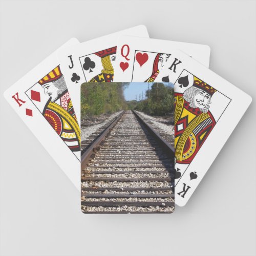 Railroad Train Tracks Photograph Poker Cards