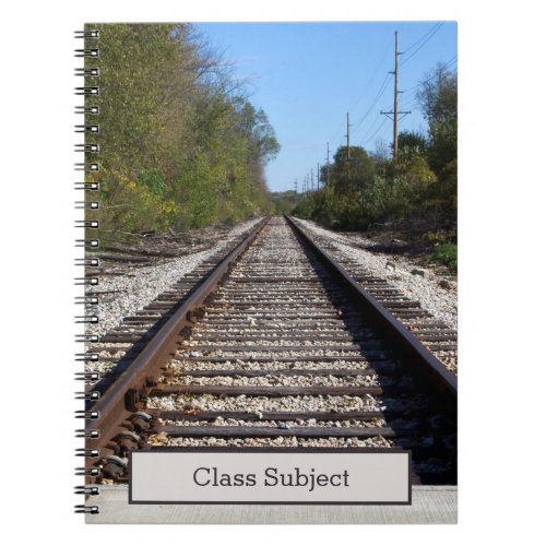 Railroad Train Tracks Photograph with Subject Notebook