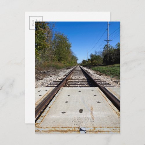 Railroad Train Tracks Scenic Photography Postcard