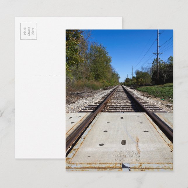 Railroad Train Tracks Scenic Photography Postcard (Front/Back)