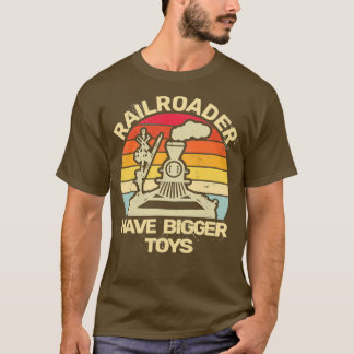 railroad trains for men retro vintage railroader r T-Shirt