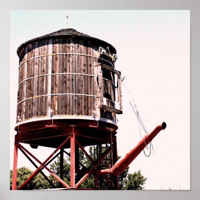 Railroad Water Tower at the Stockyards Poster (Front)