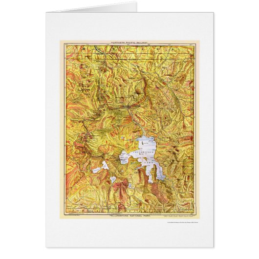 Railroad Yellowstone Map 1903 Cards (Front)