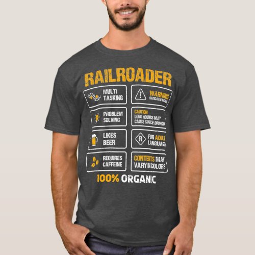 Railroader Awesome for a Train and Railway Fan T_Shirt