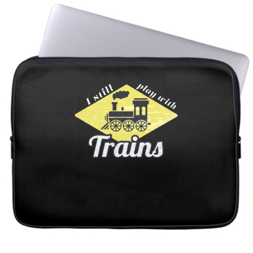 Railroader Play With Trains Locomotive Laptop Sleeve