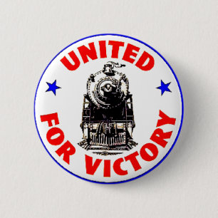 Railroads United For War Effort 1940 Button