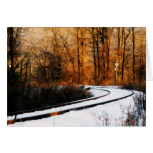 Rails In Winter Cards