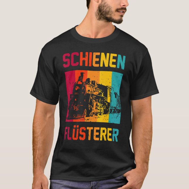 Rails Whisper Railway Fan Train Locomotive T-Shirt (Front)