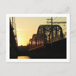 Railway Bridge at Sunset: Horikiri, Tokyo Postcard