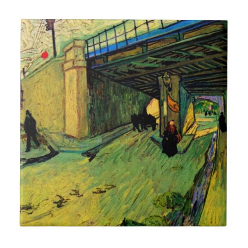 Railway Bridge over Montmajour by Vincent van Gogh Ceramic Tile