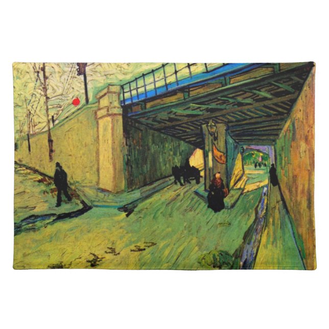 Railway Bridge over Montmajour by Vincent van Gogh Cloth Placemat (Front)