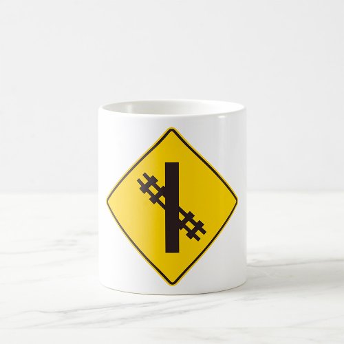 Railway Crossing Road Sign Coffee Mug