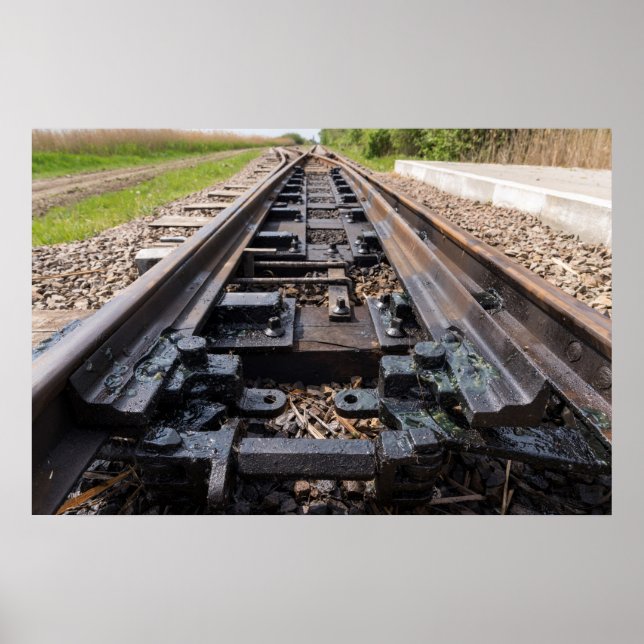 Railway Disappears In The Distance Poster (Front)