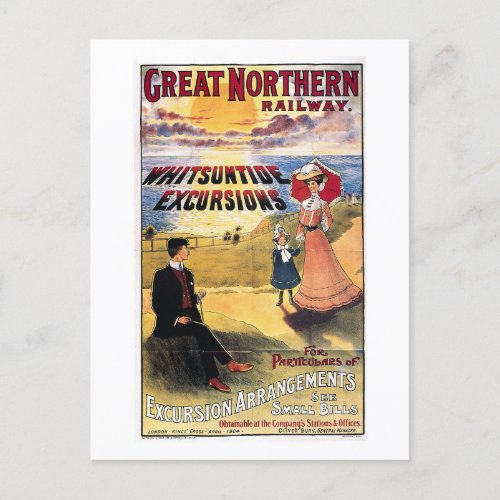 Railway Excursion UK Great Britain Vintage Postcard