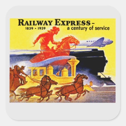  Railway Express a century of service    Square Sticker