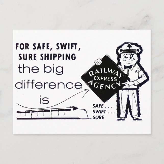 Railway Express Agency 1959 Postcard (Front)