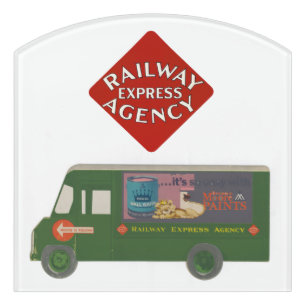 Railway Express Agency Delivery Truck  Door Sign