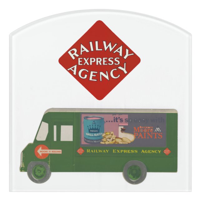 Railway Express Agency Delivery Truck Door Sign (Contour Front)
