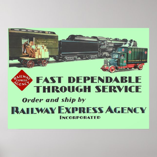 Railway Express Fast Dependable Service Poster (Front)