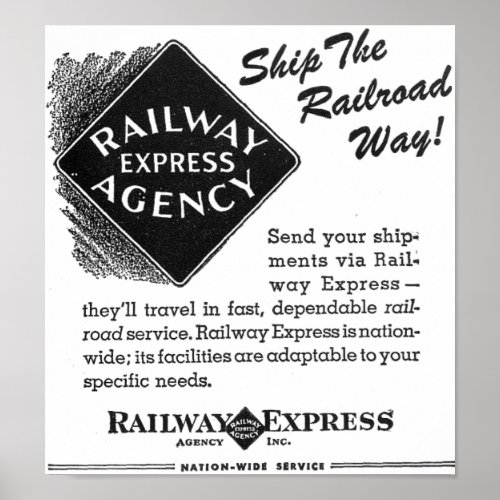 Railway Express _ Ship The Railroad Way Poster