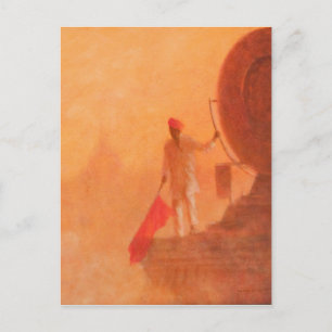 Railway Flag Man Agra 2010 Postcard
