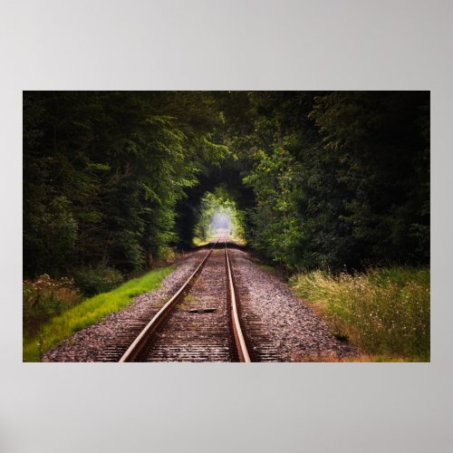 Railway green beautiful scenery poster