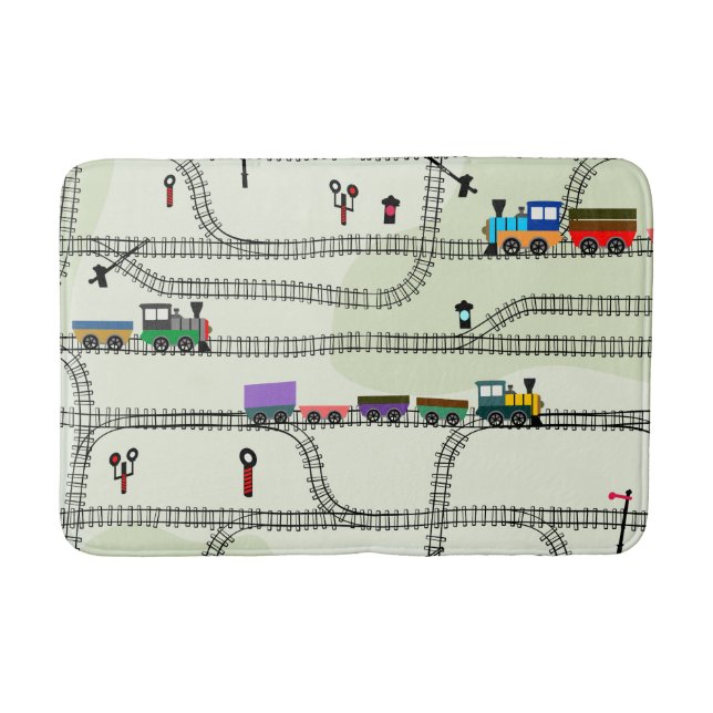 Railway Kids Trains & Tracks  Bath Mat (Front)