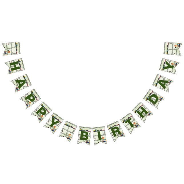 Railway Kids Trains & Tracks Birthday Bunting Flags (All)