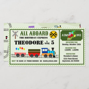 Railway Kids Trains & Tracks Birthday Invitation