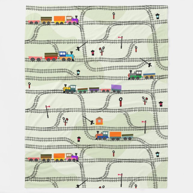 Railway Kids Trains & Tracks  Fleece Blanket (Front)