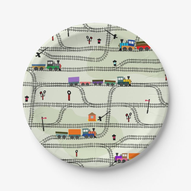 Railway Kids Trains & Tracks  Paper Plates (Front)