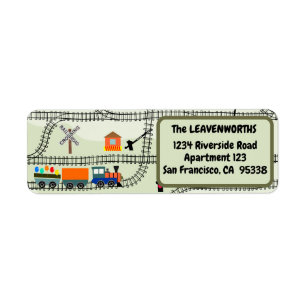 Railway Kids Trains & Tracks Return Address Labels