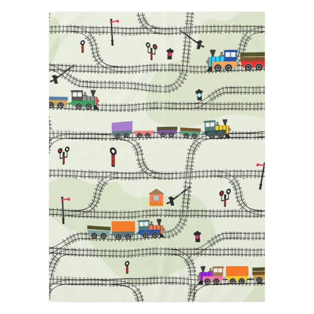 Railway Kids Trains & Tracks  Tablecloth (Front)