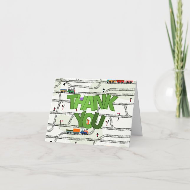 Railway Kids Trains & Tracks  Thank You Card (Front)