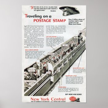 Railway Mail On The New York Central Railroad 1943 Poster by stanrail at Zazzle