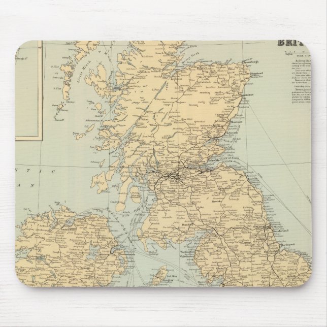 Railway map, British Isles Mouse Pad (Front)
