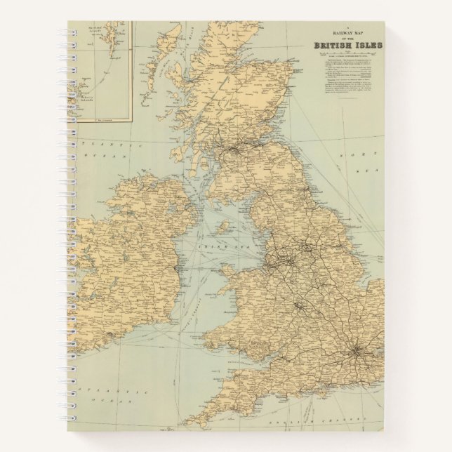 Railway map, British Isles Notebook (Front)