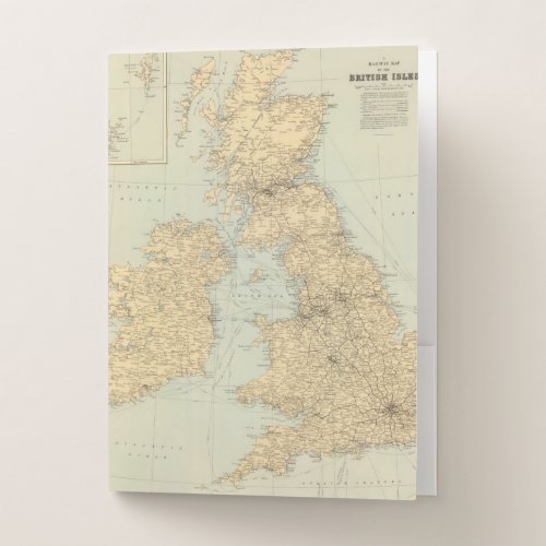 Railway map British Isles Pocket Folder