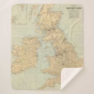 Railway map, British Isles Sherpa Blanket