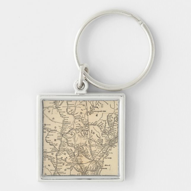 Railway map New England States Keychain (Front)