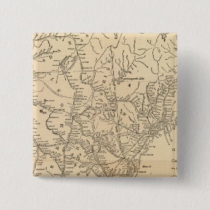Railway map New England States Pinback Button