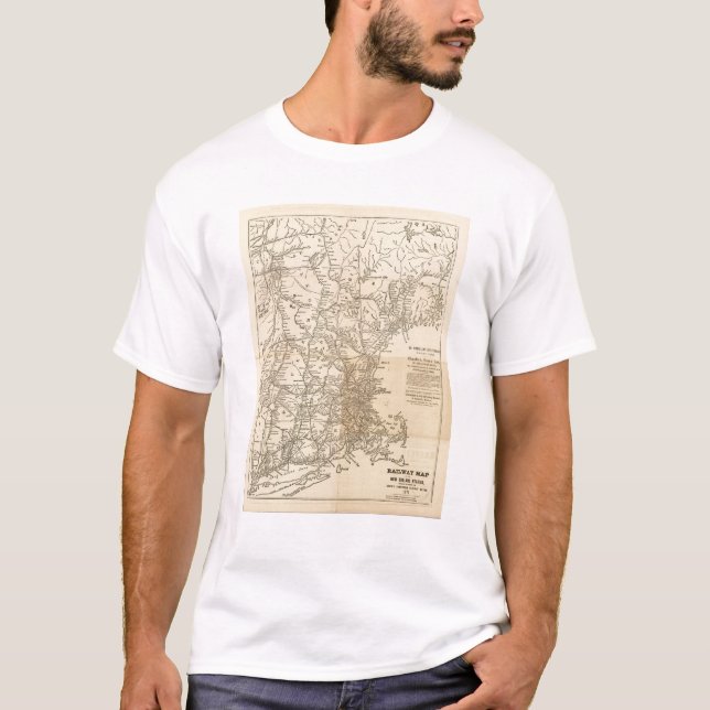 Railway map New England States T-Shirt (Front)
