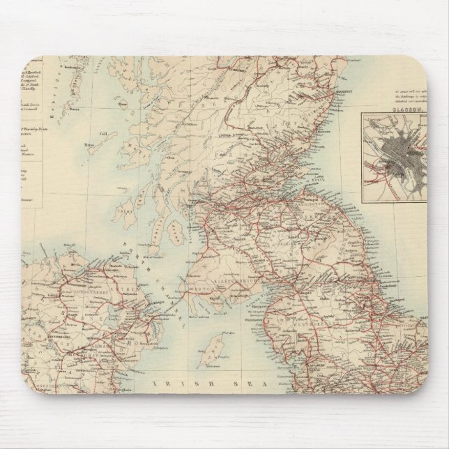 Railway Map of the British Isles Mouse Pad (Front)