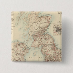 Railway Map of the British Isles Pinback Button