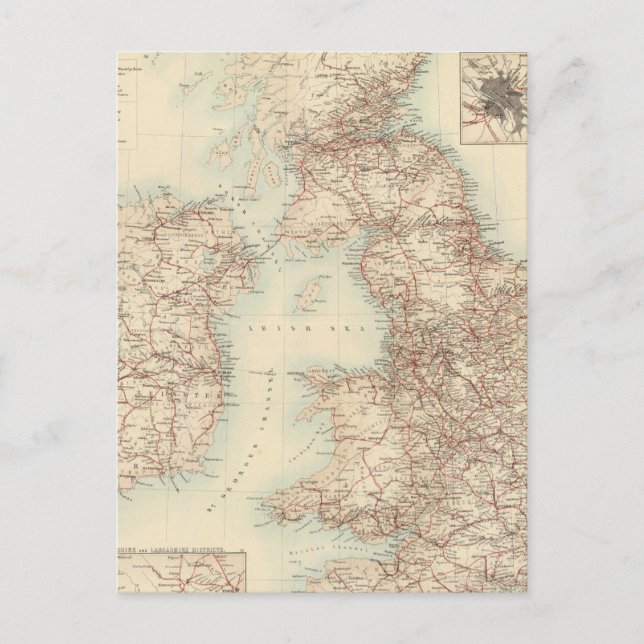 Railway Map of the British Isles Postcard (Front)